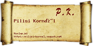 Pilisi Kornél névjegykártya